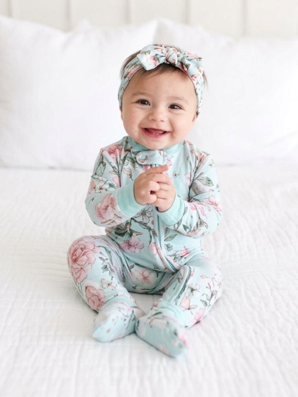 [Posh Peanut] NWT/NIB Spring Rose Pacci Zippered One Piece: 18-24 months